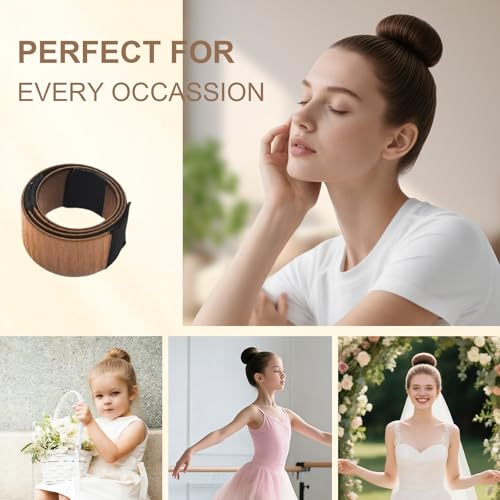 Dark Brown Hair Bun Maker Tool - 4 Pack Snap Ballet Bun