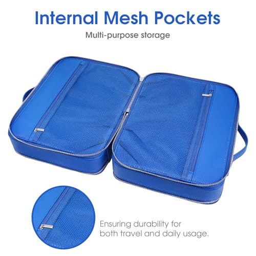 Clear Makeup Bag,Large Toiletry Case for Women,PU Leather Travel Cosmetic Bag,Detachable Makeup Case,Double Compartment Make up Organizer