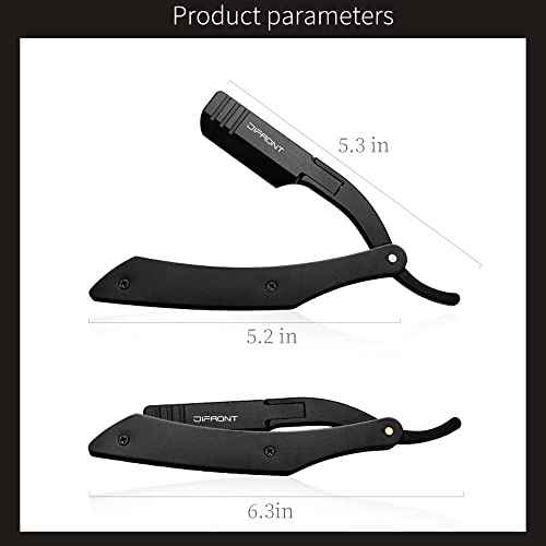 Professional Barber Straight Razor - 20 Stainless Steel Blades, Aluminum Handle, Portable Shaving Kit (TKL-B)