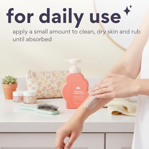 dearcloud Daily Repair Body Cream ? Pomegranate White Tea ? Vitamin E & Hyaluronic acid - Korean Moisturizer & Body Lotion for Dry Skin (16 fl oz)