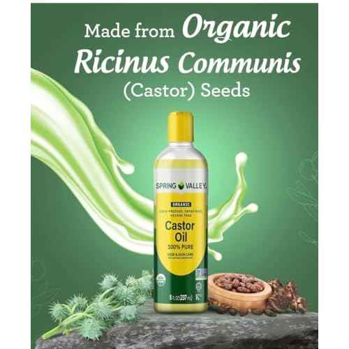 Cold-Pressed Castor Oil - Unrefined & Hexane-Free, Organic - For Hair and Skin - 8 fl oz