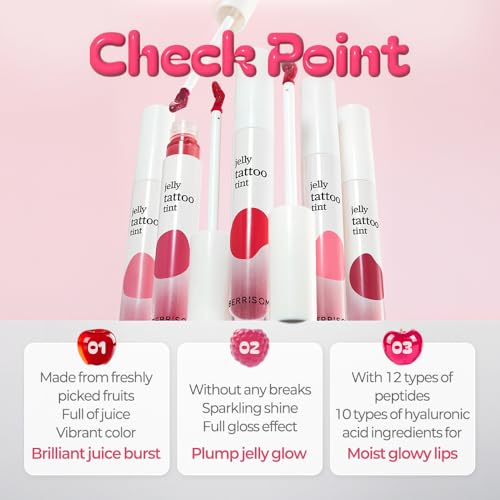 Berrisom Jelly Tattoo Tint Lip Stain - Transfer-Resistant, 3.8g