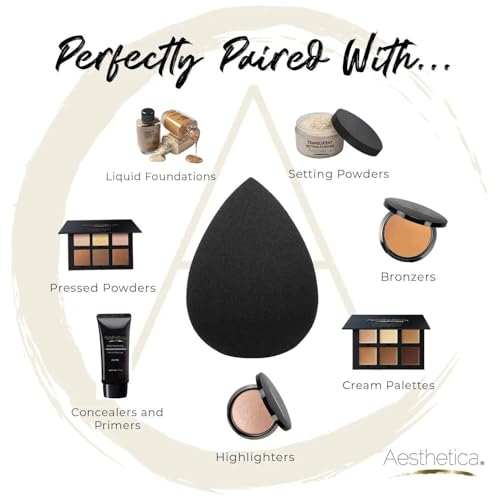 Aesthetica Makeup Sponge Blender - Latex-Free Vegan Face & Beauty Blending Tool - Pack of 1