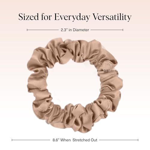 Kitsch Ultra-Petite Satin Hair Scrunchies, Eucalyptus, 6-Pack - No Crease