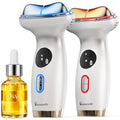 Cold & Heat Red Light Therapy with Serum - 7-in-1 LED Face Sculpting Tool for Depuffing, Sculpting, Lifting, Hot Electric Gua Sha & Cold Depuffing Wand for Face, Neck & Eye Area, Face&Neck Massager