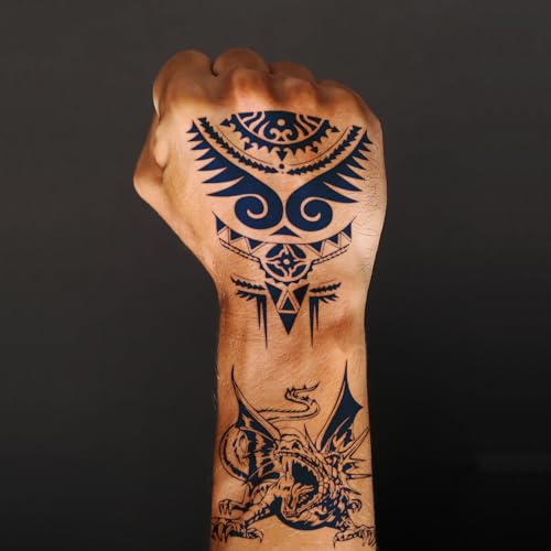 Aresvns Aztec Viking Temporary Tattoos Men 10 Sheets