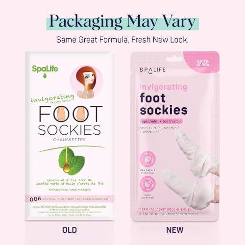SpaLife Moisturizing Foot Mask Booties for Dry Cracked Feet - 8 Pack
