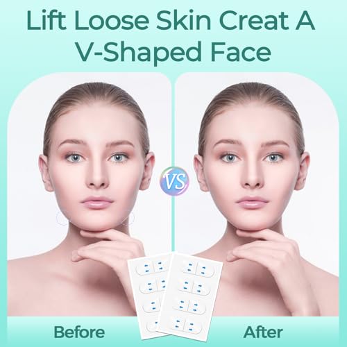 Face Tape Lifting Invisible, Face Lift Tape 152 Pcs, Instant Makeup Facelift Sticker for Loose Skin, V-Edge Patches for Turkey Neck, Neck Less Strips for Sagging Skin, Brows, Jowls, Wrinkles
