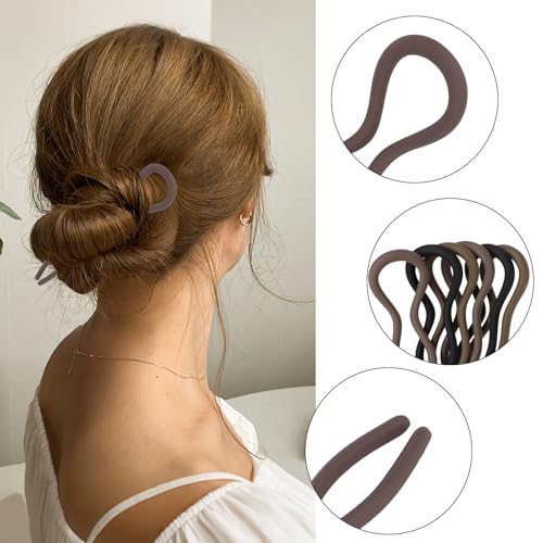 French Hair Pins U-Shaped Wavy Design for Women, 6 Pack