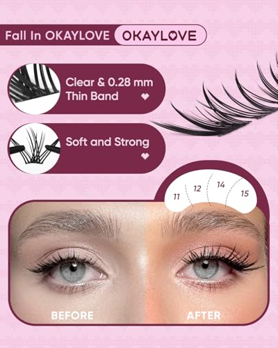 OKAYLOVE Feline Wispy Lash Clusters 11-15mm CC Curl