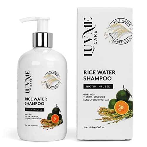 Rice Water Hair Thickening Shampoo with Biotin - Strengthening and Volumizing Shampoo for Thinning Hair, All Hair Types, Men and Women 10 Fl Oz