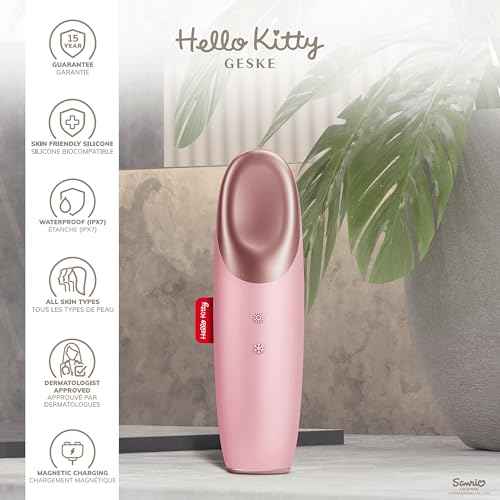 GESKE & Hello Kitty SmartAppGuided¢â Warm & Cool Eye Energizer | 6 in 1 | Heated Eye Massager | Combat Dark Circles & Under-Eye Bags | Revive Droopy Eyelids | Anti-Stress & Relaxation | Sonic Massaging