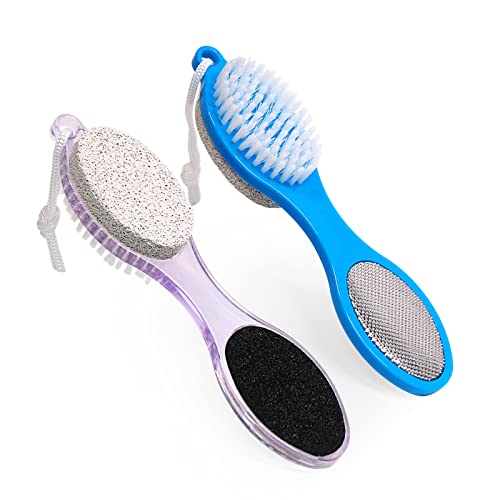 4-in-1 Foot Scrubber & Pumice Stone Pedicure Tool for Callus Removal - 2 Pack