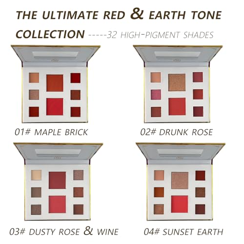K'APEINE 4Pcs Eyeshadow Palette Set, 32 Colors Makeup Kit