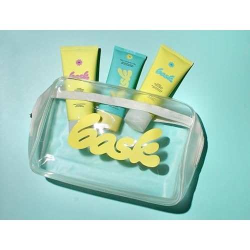 Bask Sunscreen Carry-on Kit: Travel Size Bundle with Beach and Travel Pouch | SPF 30 & 50 Sheer Moisturizing Sunscreen Lotion, Daily Invisible Gel SPF 40 Face Sunscreen, & Convenient Travel Pouch