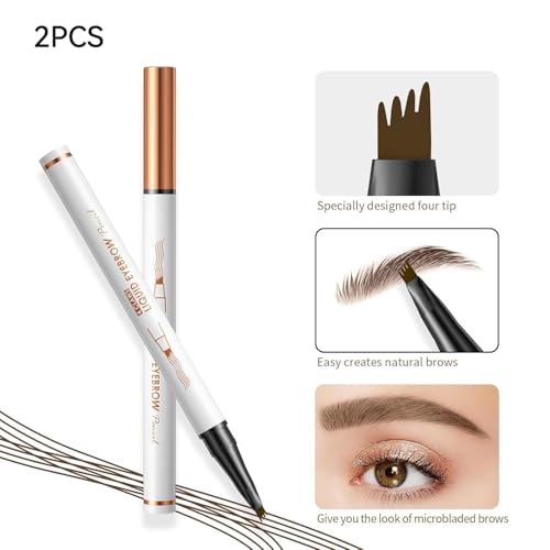 4-Tip Microblading Eyebrow Pen Waterproof - 2 Pack