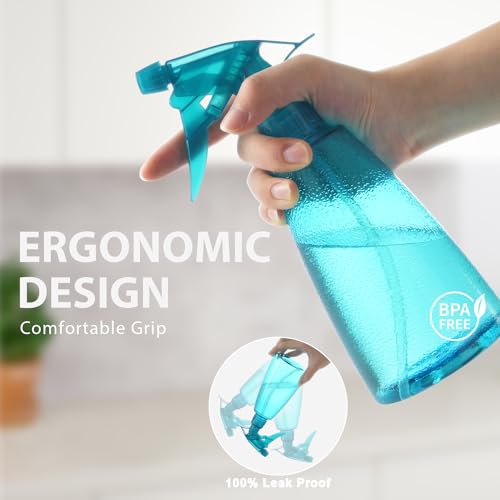 Bealee 16 Oz Spray Bottles 3-Pack, Mist & Stream, Leak-Proof