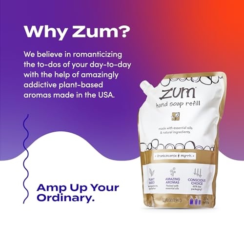 Zum Indigo Wild Hand Soap ? Natural Liquid Soap ? Frankincense & Myrrh Scent ? Ideal for Bathroom & Kitchen ? 32 oz