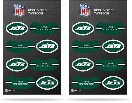 New York Jets Temporary Tattoos - Eye Black Peel & Stick (8 Pack)