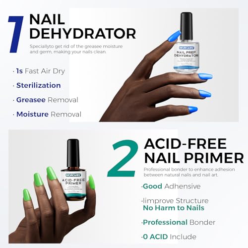 Morovan 4-Piece Gel Nail Kit: Dehydrator, Primer, Base & Top Coat