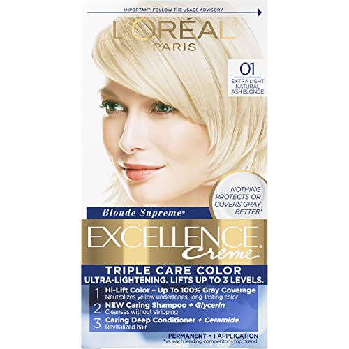 L’Oréal Paris Excellence Universal Nudes Permanent Hair Color, Ammonia Free Hair Dye for Gray Hair Coverage, 4N Natural Dark Brown, 1 Hair Dye Kit