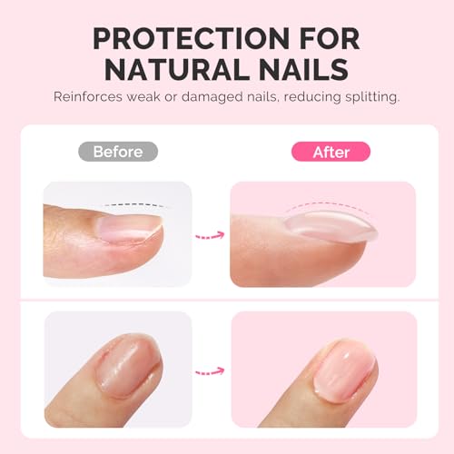 MelodySusie 7-in-1 Clear Builder Gel for Nails, 15ml Rubber Base Gel