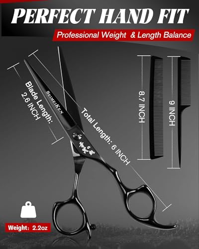 SEIMEIKEN 6-Inch Professional Hair Cutting Scissors Kit - 440C Japanese Steel