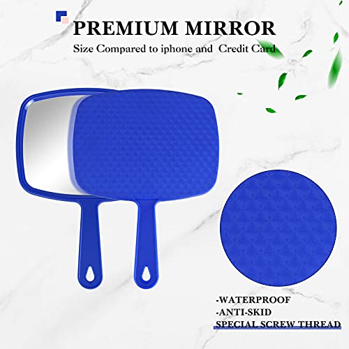 3 Pack Hand Mirrors with Handle - Portable Compact Makeup Mirror Set