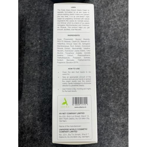 Abera Stretch Mark Cream, Moisturizing Belly Lotion with Natural Oils