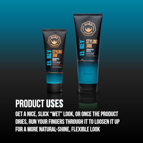 GIBS Grooming El Rey Styling Jam for Men, Medium Hold Hair Gel