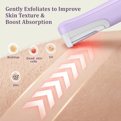 WLU Dermaplane Razor for Women – Peach Fuzz Removal, 3 Speeds, LED