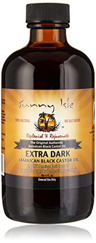 Sunny Isle Extra Dark Jamaican Black Castor Oil, 6 fl. oz. | 100% Natural High Potency Treatment for Hair, Scalp