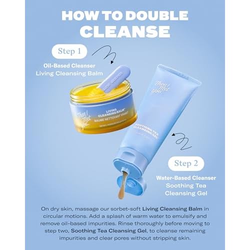 Then I Met You Soothing Tea Cleansing Gel, Vegan-Cruelty-Free Korean Skincare Cleanser with Fermented Rice, Centella, Hydrating Licorice, Glycerin, Exfoliator for Clear Skin Makeup Removal, 3.38 oz