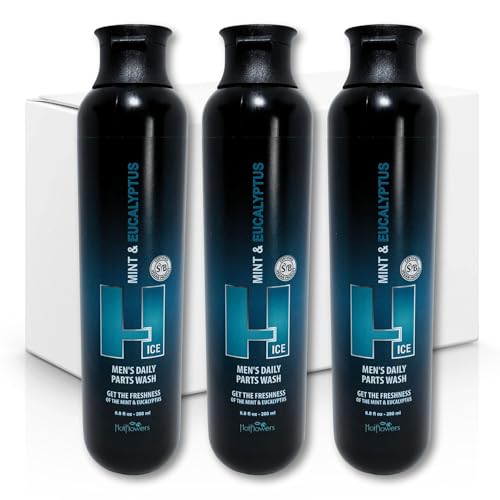 HOT FLOWERS Mint and Eucalyptus Men¡¯s Daily Intimate Wash for Essentials Body Health, 4.4 oz. each (3)