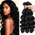 Human Hair Bundles Loose Wave 28 30 32 inch Body Bundle Color 1B 150g
