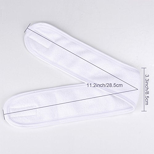 Spa Headband 4-Pack, Stretchy Terry Cloth Hair Wrap