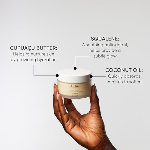 OUAI St. Barts Travel Bundle – Body Scrub, Shower Gel, Hydrating Cream & Hair & Body Mist (4 count, travel sizes)