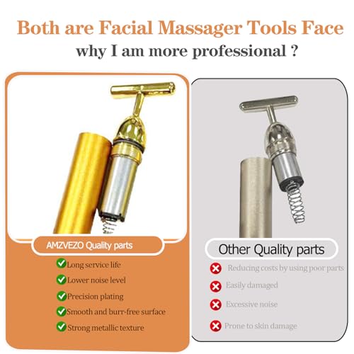 24K Gold Facial Massager T-Shape Tool for Face & Neck