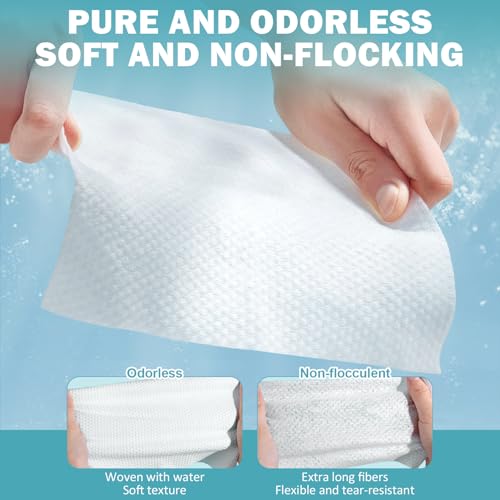 Disposable Face Towel 200 Count, Ultra Soft & Thick Washcloths, Biodegradable Facial Towels for Sensitive Skin, Makeup Remover Dry Wipes