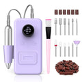 COPPA Portable Nail Drill, NDK106 Electric Nail Drill Professional Kit with 12 Bits 31 Sanding Bands, 45000RPM Rechargeable Nail Drills Machine for Acrylic Nails Gel Polishing Removing, Home & Salon