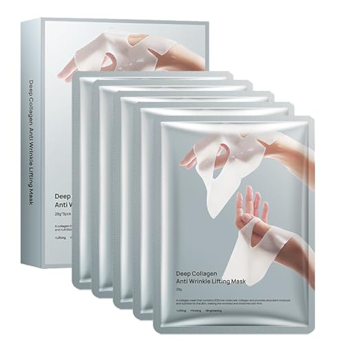 Deep Collagen Anti-Wrinkle Lifting Overnight Mask,Facial Sheet Masks With Low Molecular Weight Collagen for Lifting, Firming and Moisturizing(5pcs/1box)