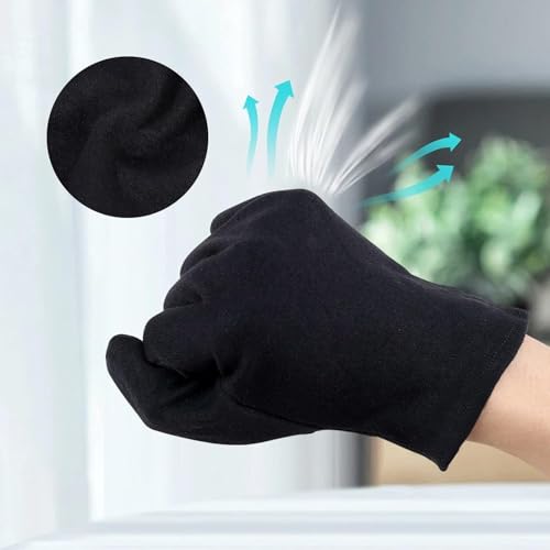 Archival Photo Gloves - 10 Pairs Black Work Gloves for Art Handling