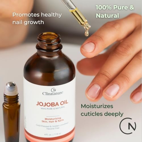 Jojoba Oil for Nails & Cuticles ? 100% Pure & Cold-Pressed Nail Oil for Stronger, Healthier Nails ? Deep Cuticle Moisturizer for Dry, Cracked Skin ? Hexane-Free, Fast Absorbing