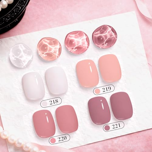 AzureBeauty A2-Nude Pink Nail Polish Set - 4 Colors, Nude Pink Shades
