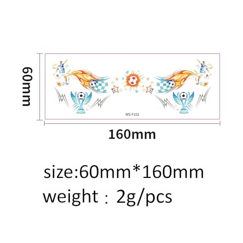 10 Sheets World Cup Soccer Face Stickers Temporary Tattoos