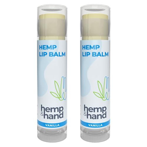 Organic Vanilla Hemp Lip Balm with Beeswax, Coconut Oil and Vitamin E - by Hemp and Hand
