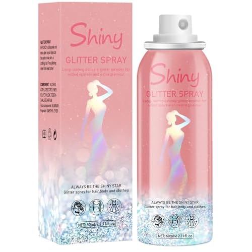 Glint-Rainbow Body Glitter Spray,Glitter Spray for Hair and Body,Long-Lasting Shimmer Powder Hairspray for Festival Concert Party Rave Accessories (Glint-Rainbow)