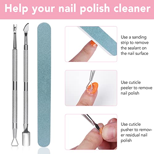 Professional Gel Nail Polish Remover Kit (3 Pack) with Files & Pushers