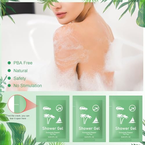 Travel Size Body Wash Bulk,Verbena Scent,0.28 fl oz (8ml) Small Size Mini body wash,Hotel Supplies Bulk for Guests Airbnbs Homes Resorts Offices and Gyms (pack of 50, verbena)