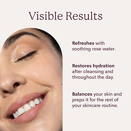 Rosewater Toner | 100% Vegan & Cruelty Free | Hydrating Rose Water Spray Mist | Alcohol Free | Refreshing Facial Toner for All Skin Types | Rose and Shine by Fleur & Bee - 3.4 fl oz
